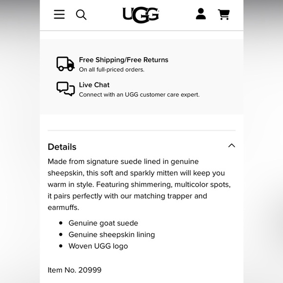 NWT UGG Kids Sparkle Dot Mittens - Picture 4 of 4